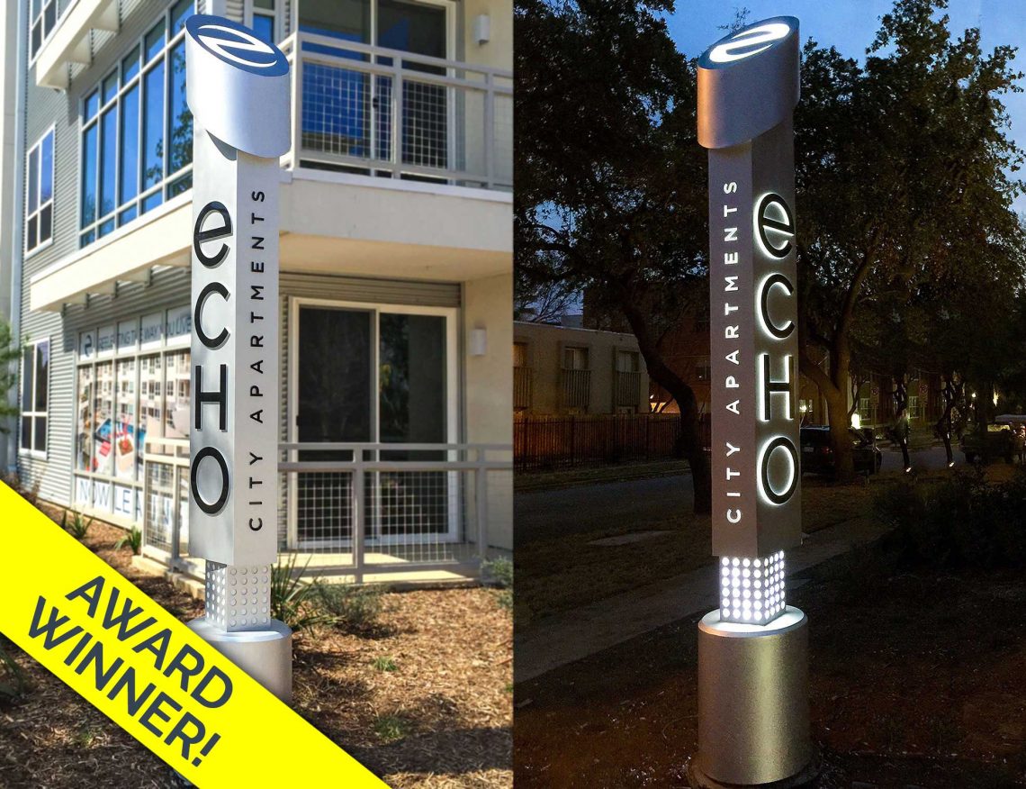 Echo Illuminated Edgy Identity Monument Day and Night