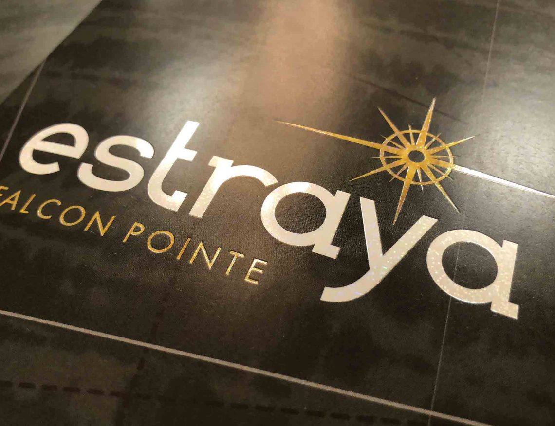 Estraya at Falcon Pointe Pocket Folder Brochure with Foil on Logo