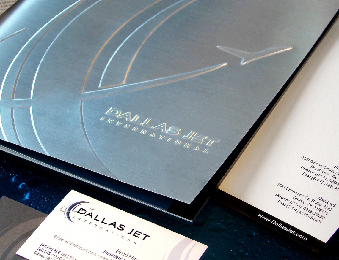 Dallas Jet International Brochure, Business Card and Letterhead